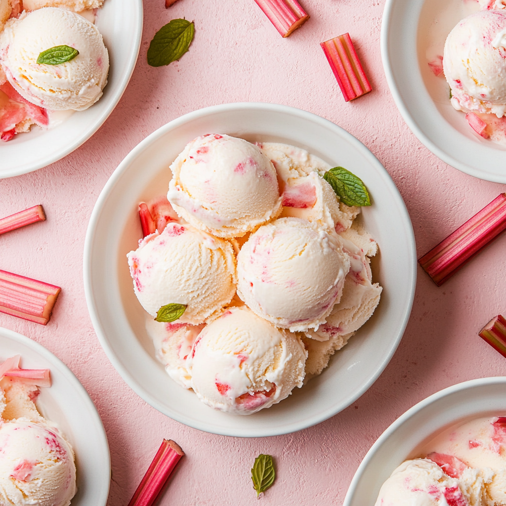 Homemade Rhubarb Gelato – Tangy & Creamy Treat