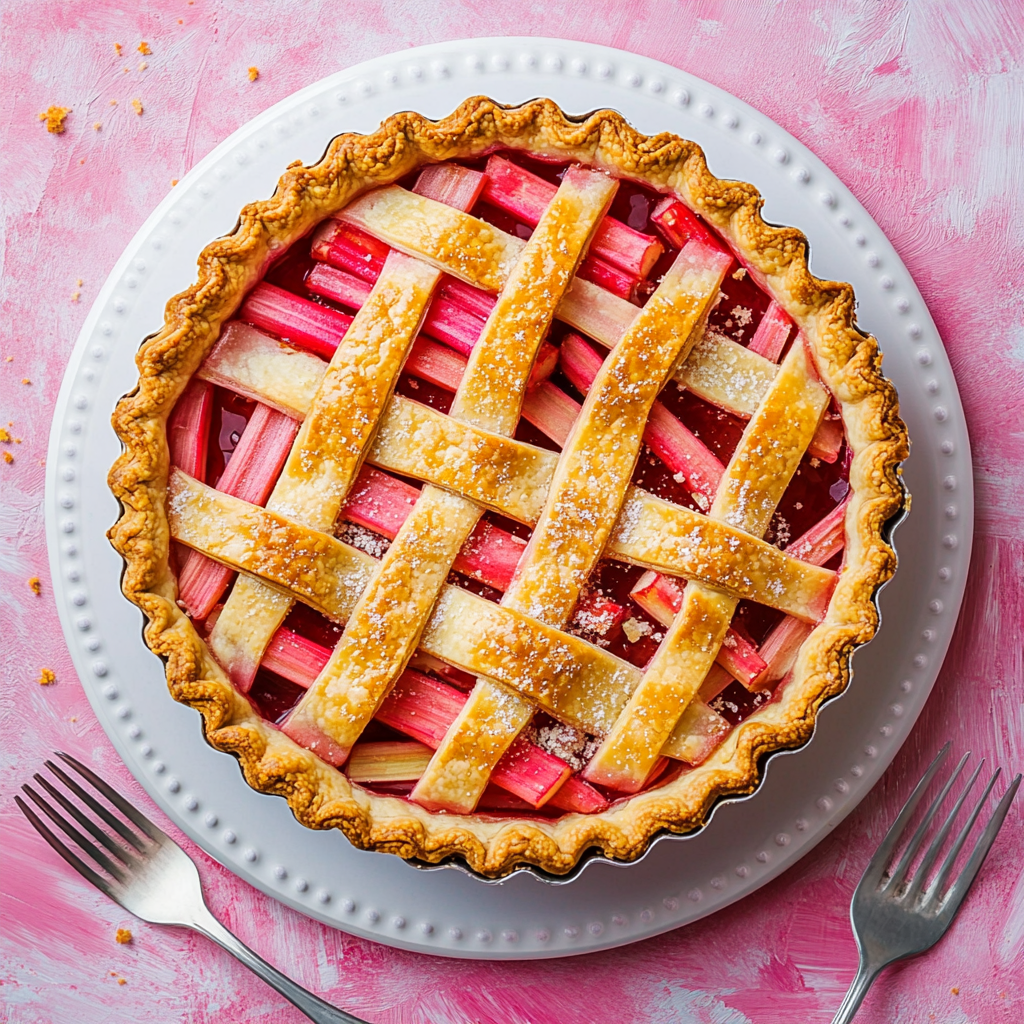 Easy Rhubarb Tart Recipe with Flaky Crust