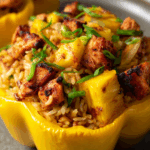 Teriyaki Pineapple Chicken & Rice Stuffed Peppers