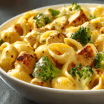 Broccoli Cheddar Mac and Cheese with Chicken