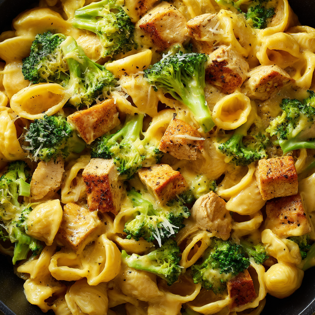 Broccoli Cheddar Mac and Cheese with Chicken