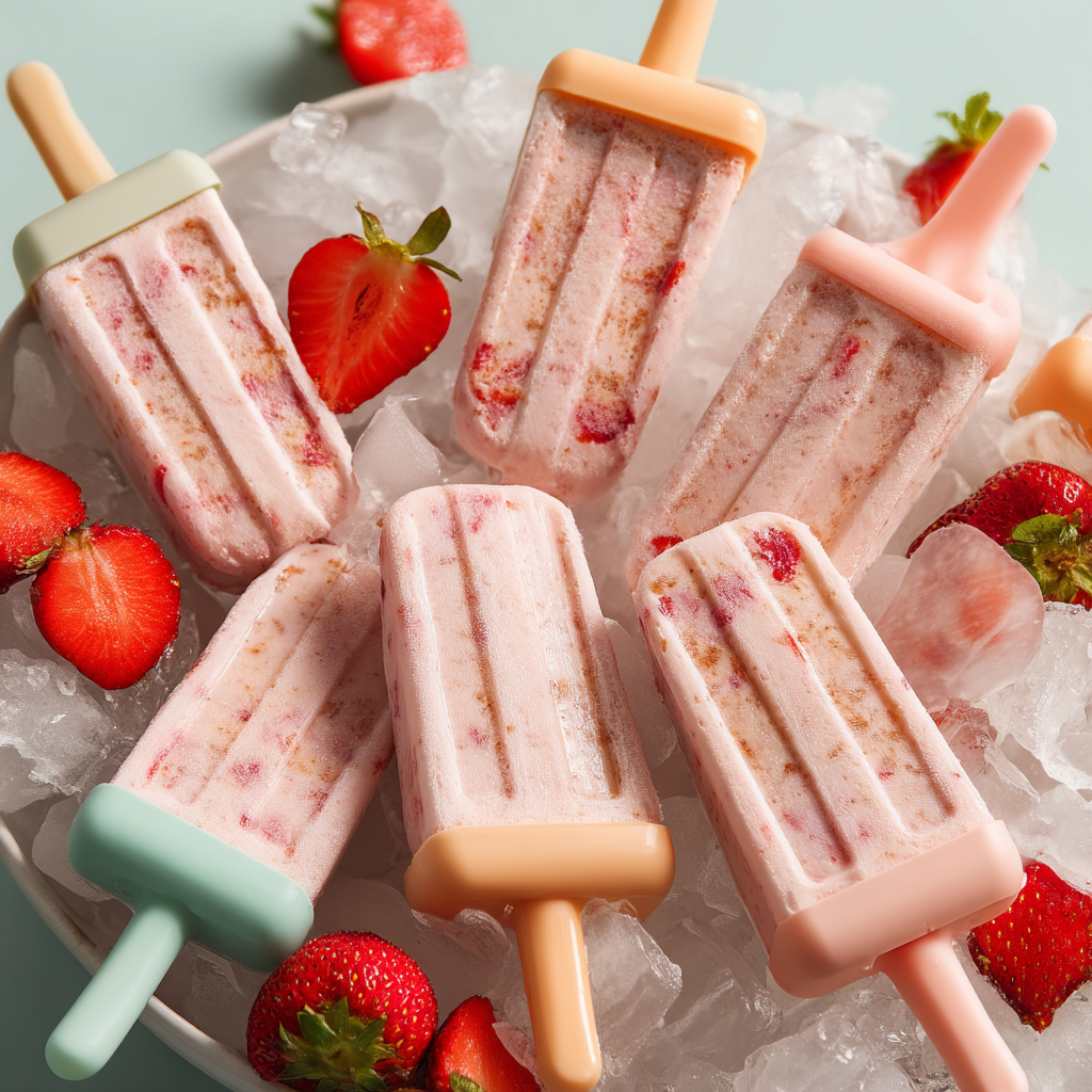 Strawberry Popsicles for Kids