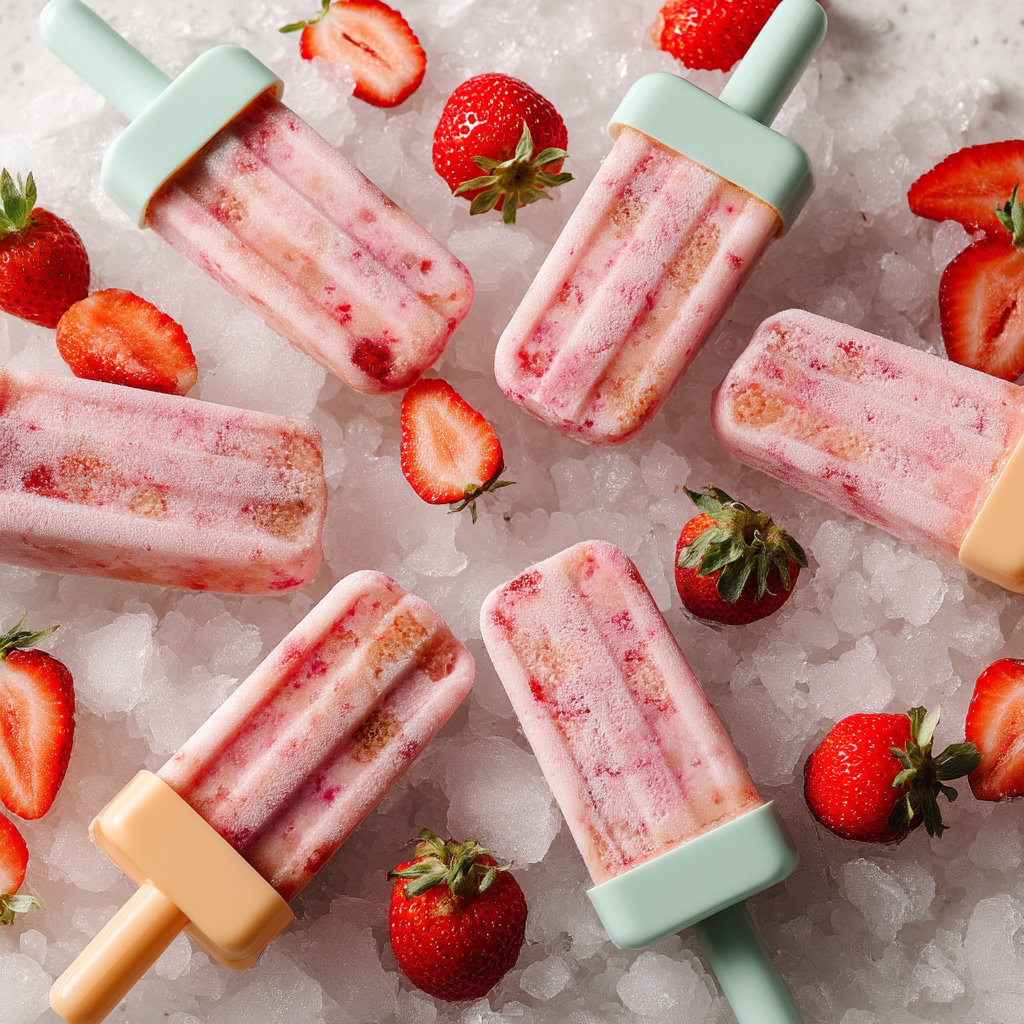 Strawberry Popsicles for Kids