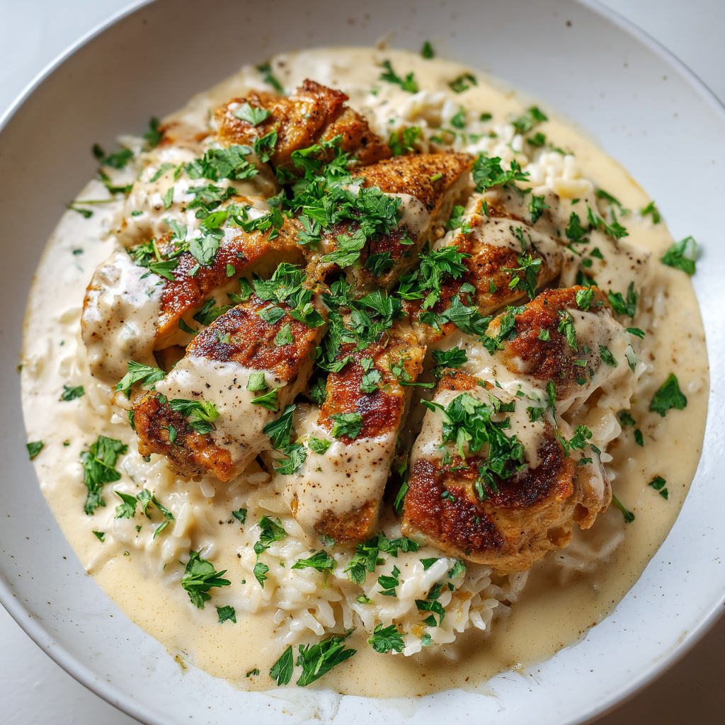 Creamy Smothered Chicken and Rice
