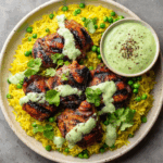 Peruvian Chicken & Rice with Green Sauce