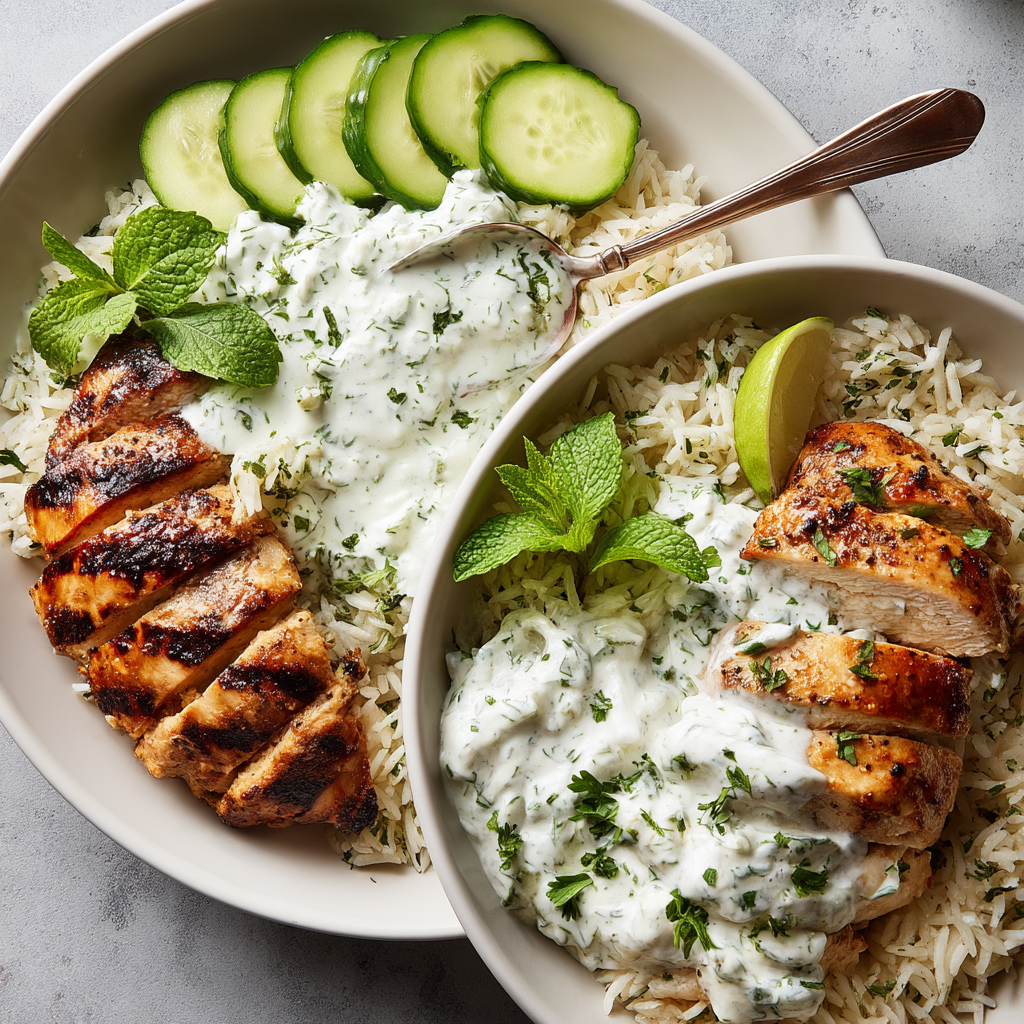 Dump-and-Bake Chicken Tzatziki with Rice Recipe