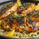 Garlic Herb Chicken with Lemon Orzo Recipe