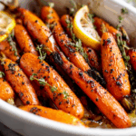 Tangy Lemon Garlic Roasted Carrots