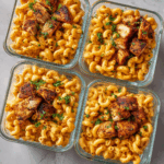 High Protein Honey Garlic Butter Chicken with Mac & Cheese