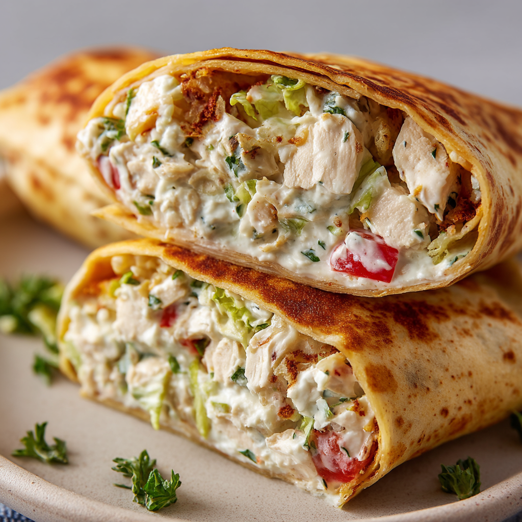 Chopped Chicken Caesar Salad Wrap