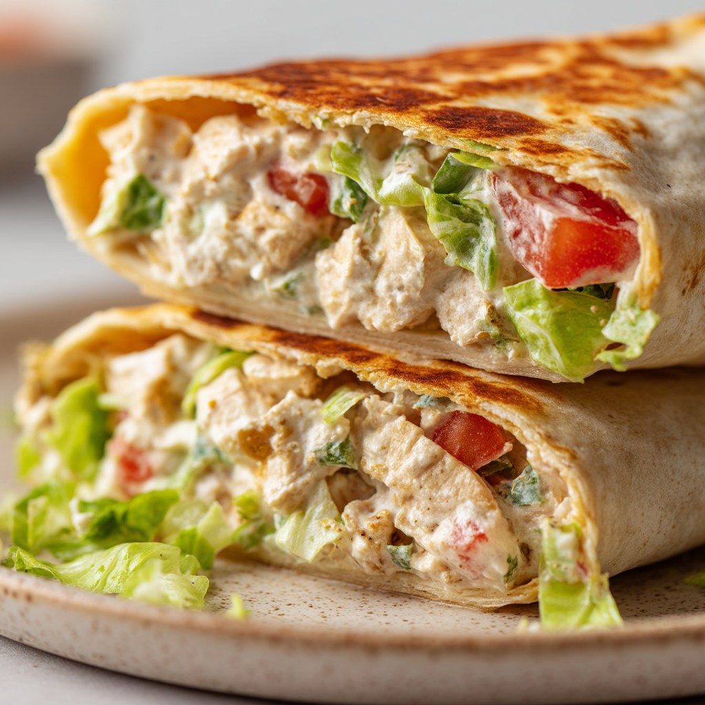 Chopped Chicken Caesar Salad Wrap
