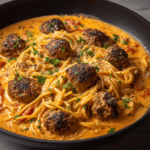 Creamy Spaghetti and Meatballs