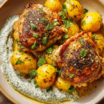 Roasted Mediterranean Chicken Thighs & Baby Potatoes