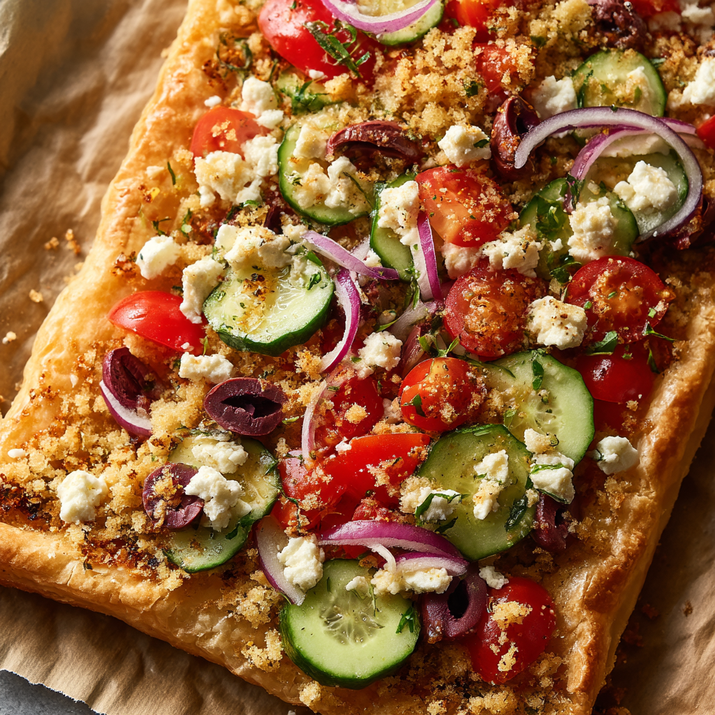 Greek Veggie Pizza Squares