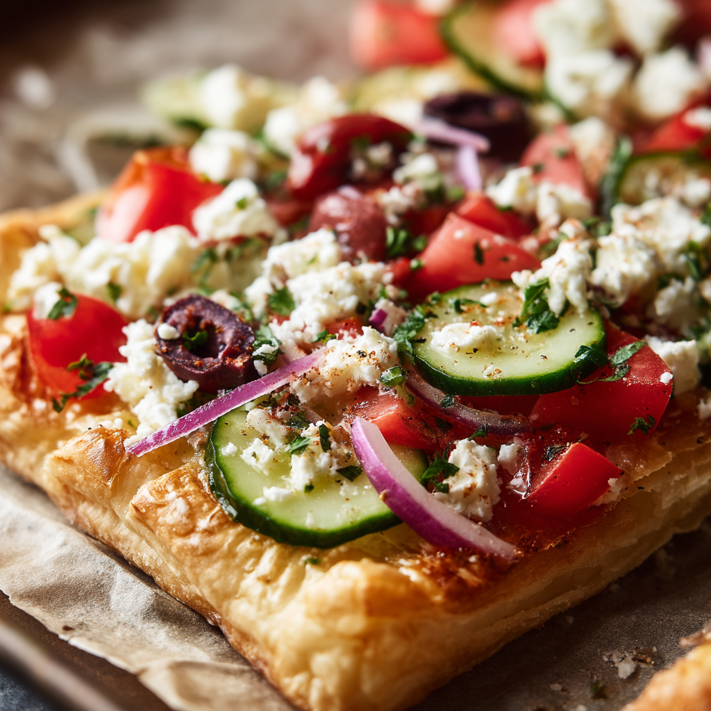 Greek Veggie Pizza Squares