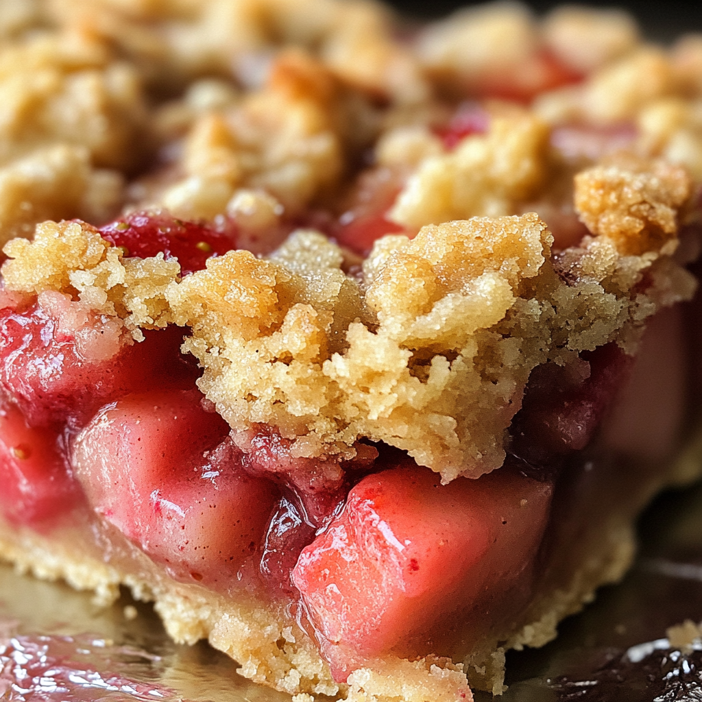 Strawberry Rhubarb Crisp Bars
