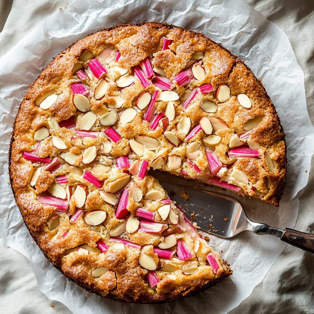 Norwegian Rhubarb and Almond Cake