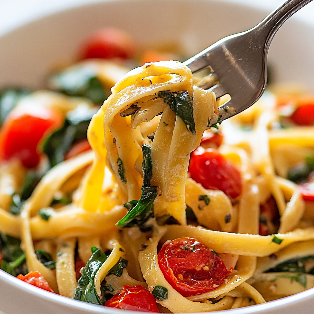 Tomato Spinach One Pot Pasta