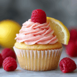 Lemon Cupcakes with Raspberry Buttercream Frosting