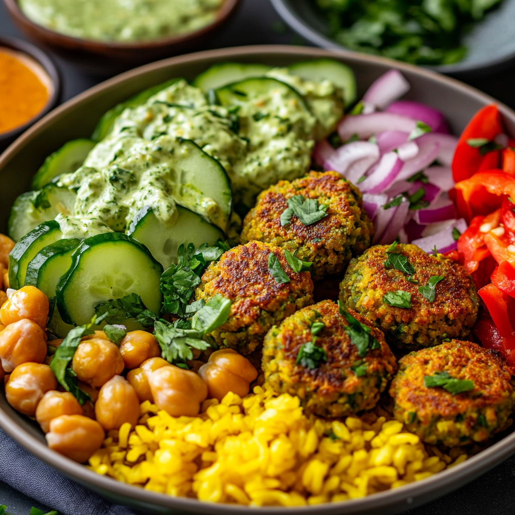 Sheet Pan Kofta Meatballs with Veggies and Green Tahini Sauce
