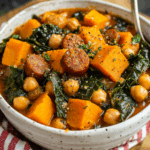 Smokey Sausage, Kale & Sweet Potato Soup