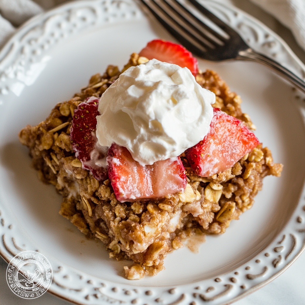 Strawberry Rhubarb Baked Oatmeal