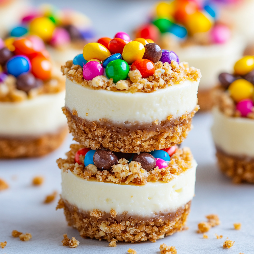 Mini Monster Cookie Cheesecakes