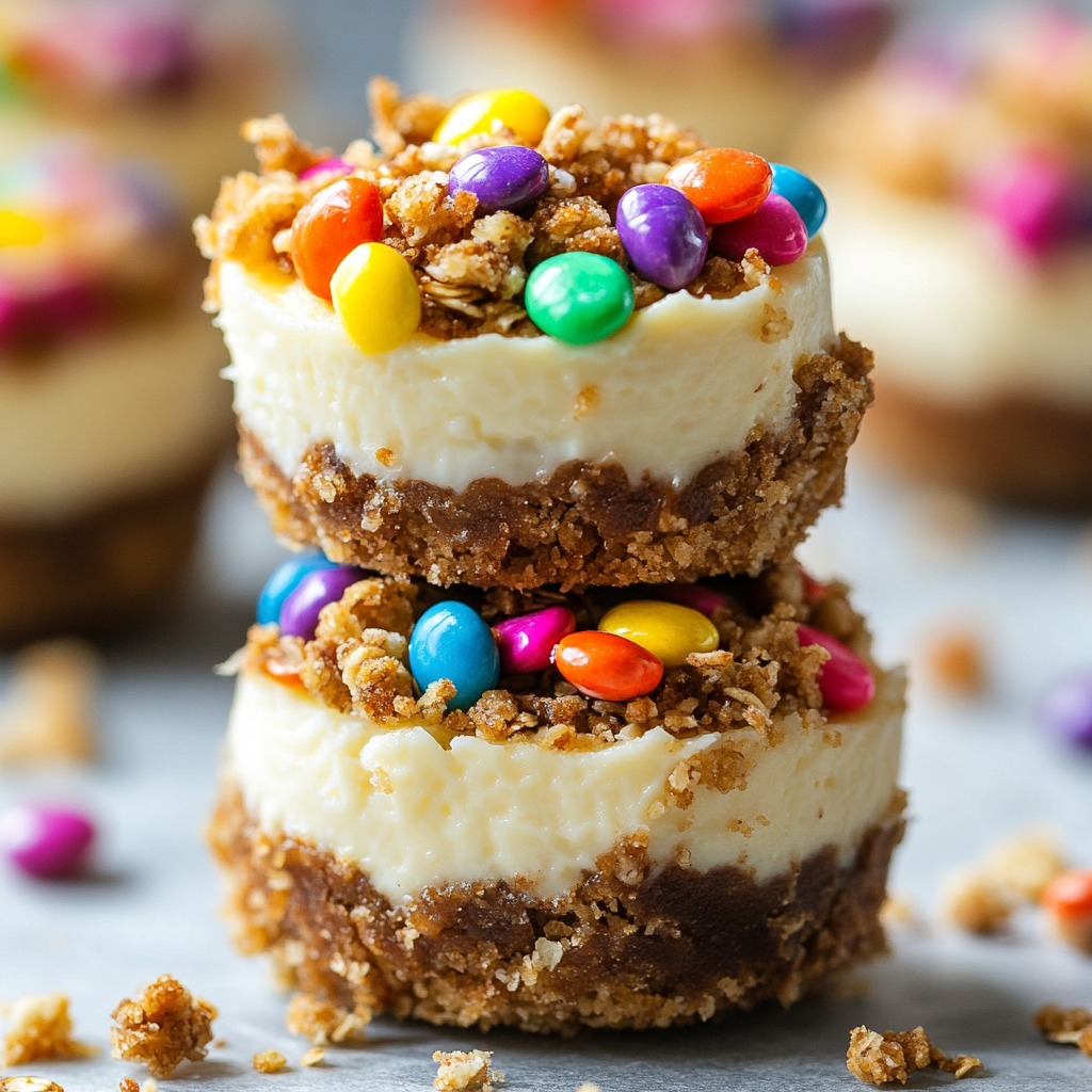 Mini Monster Cookie Cheesecakes