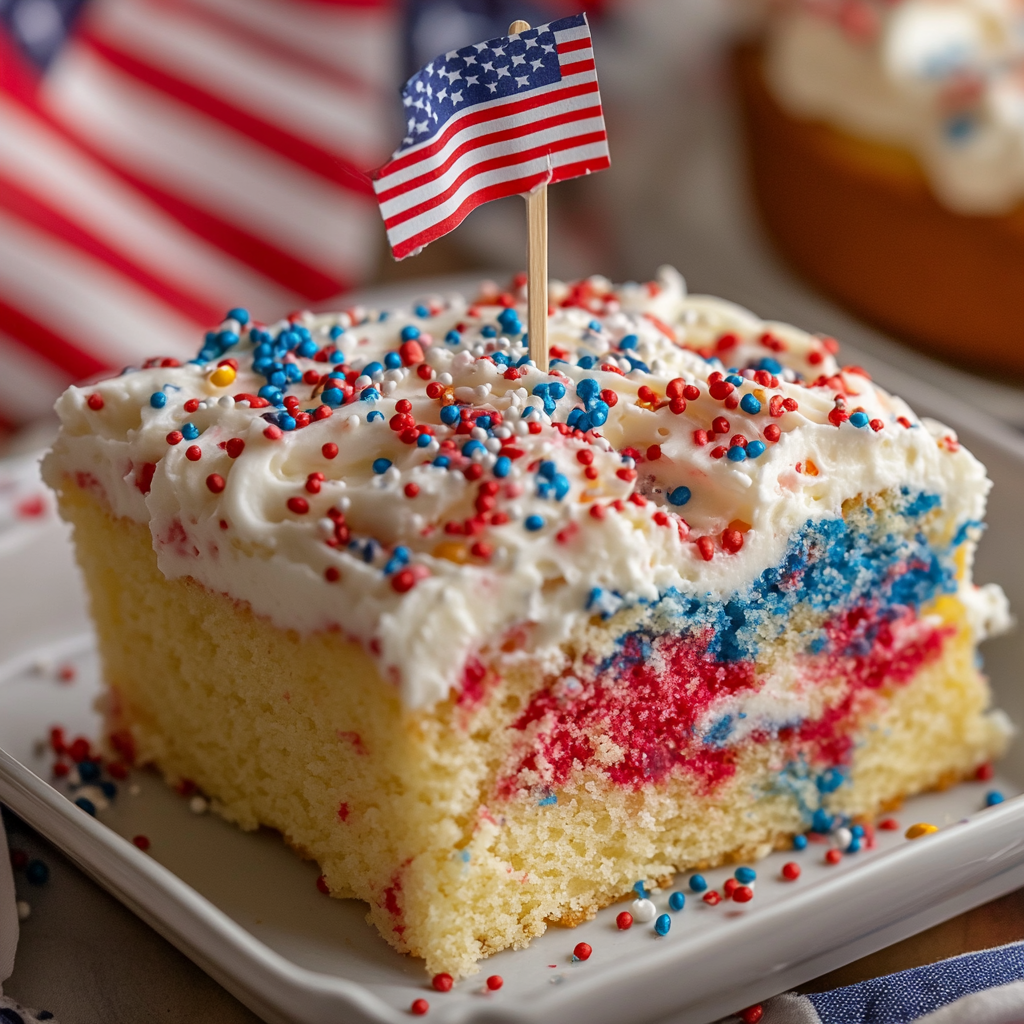 Red White And Blue Poke Cake