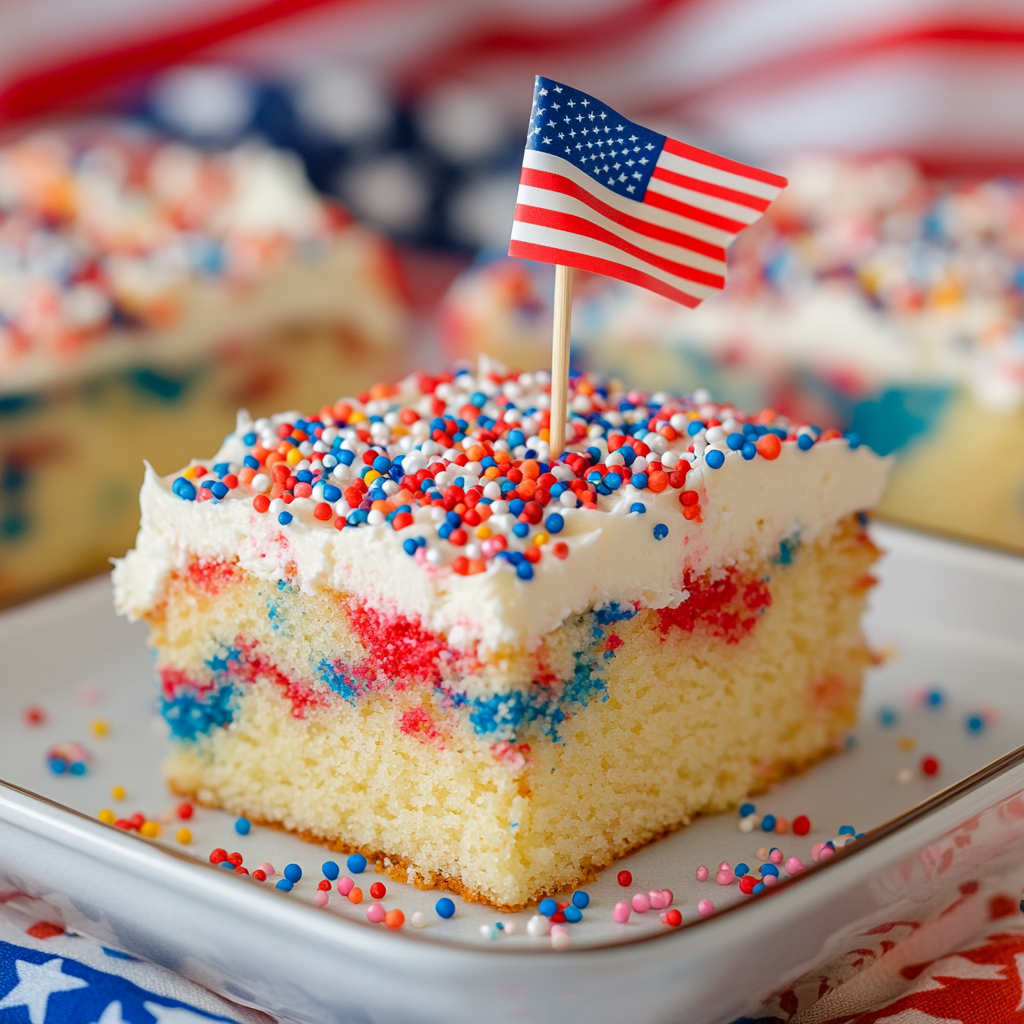 Red White And Blue Poke Cake