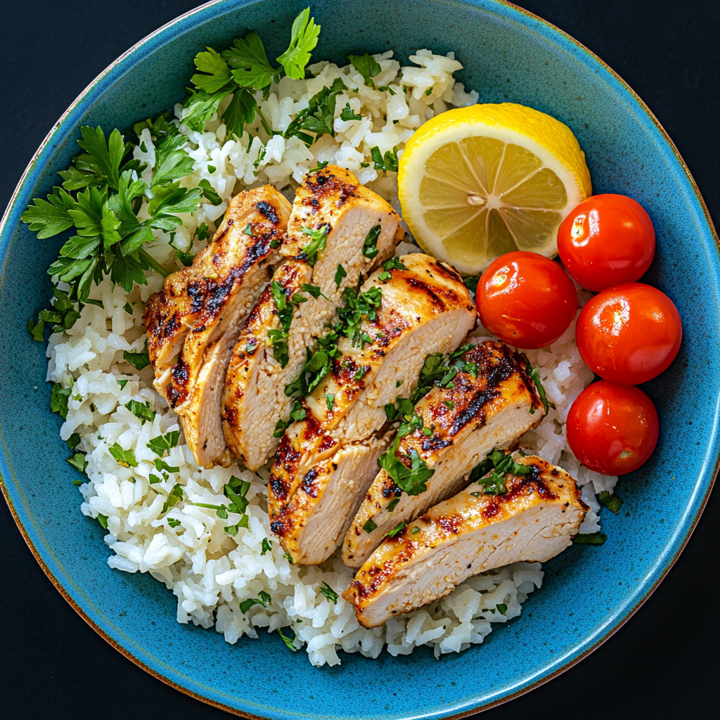 Greek Chicken and Lemon Rice