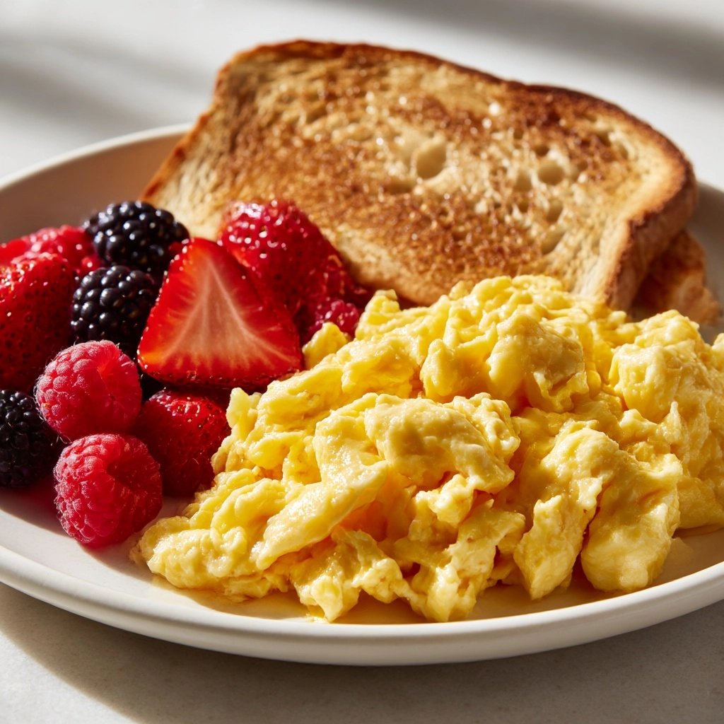 How to Make Perfect Fluffy Scrambled Eggs Recipe - Recipe Image