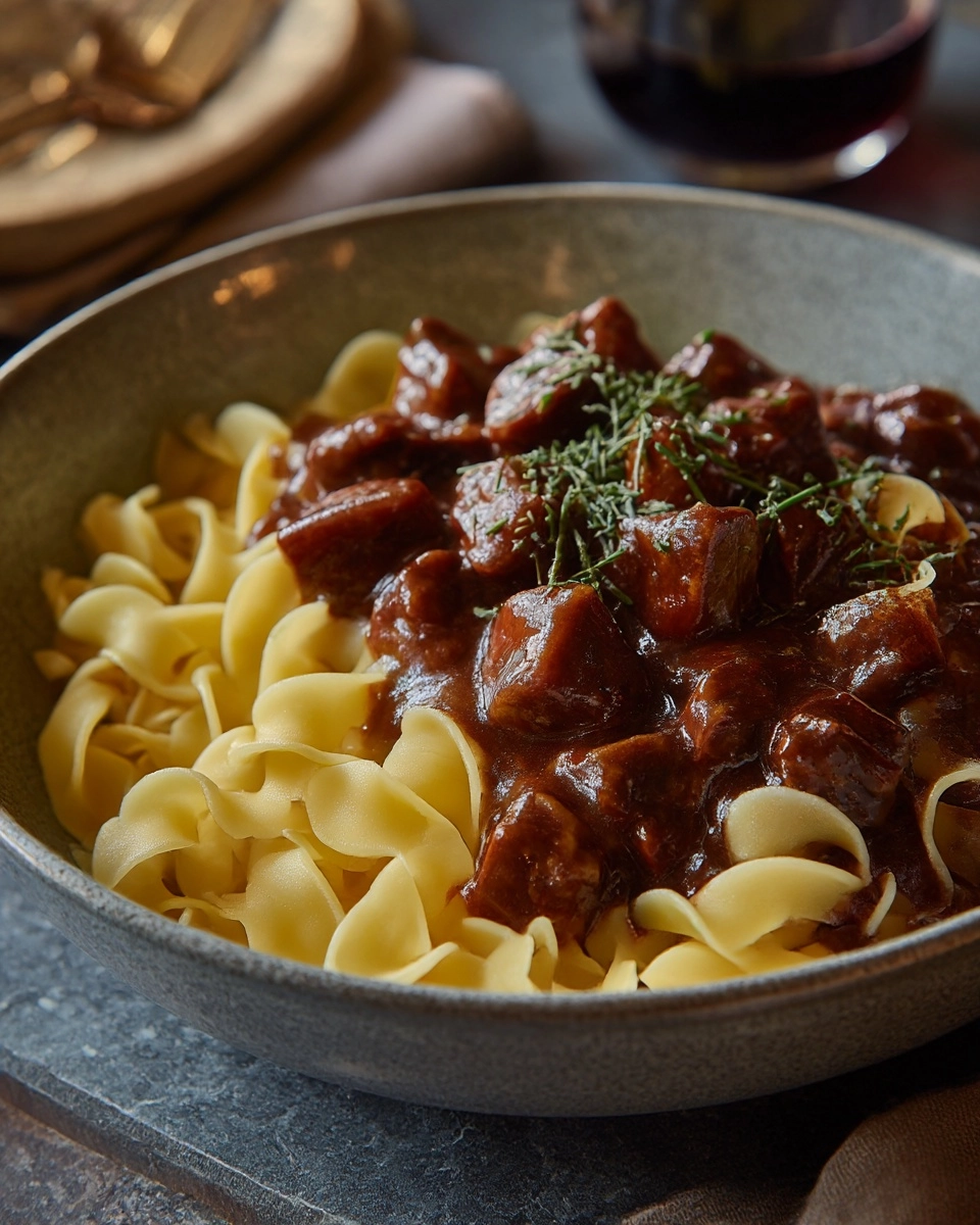 Beef Stroganoff with Egg Noodles Recipe