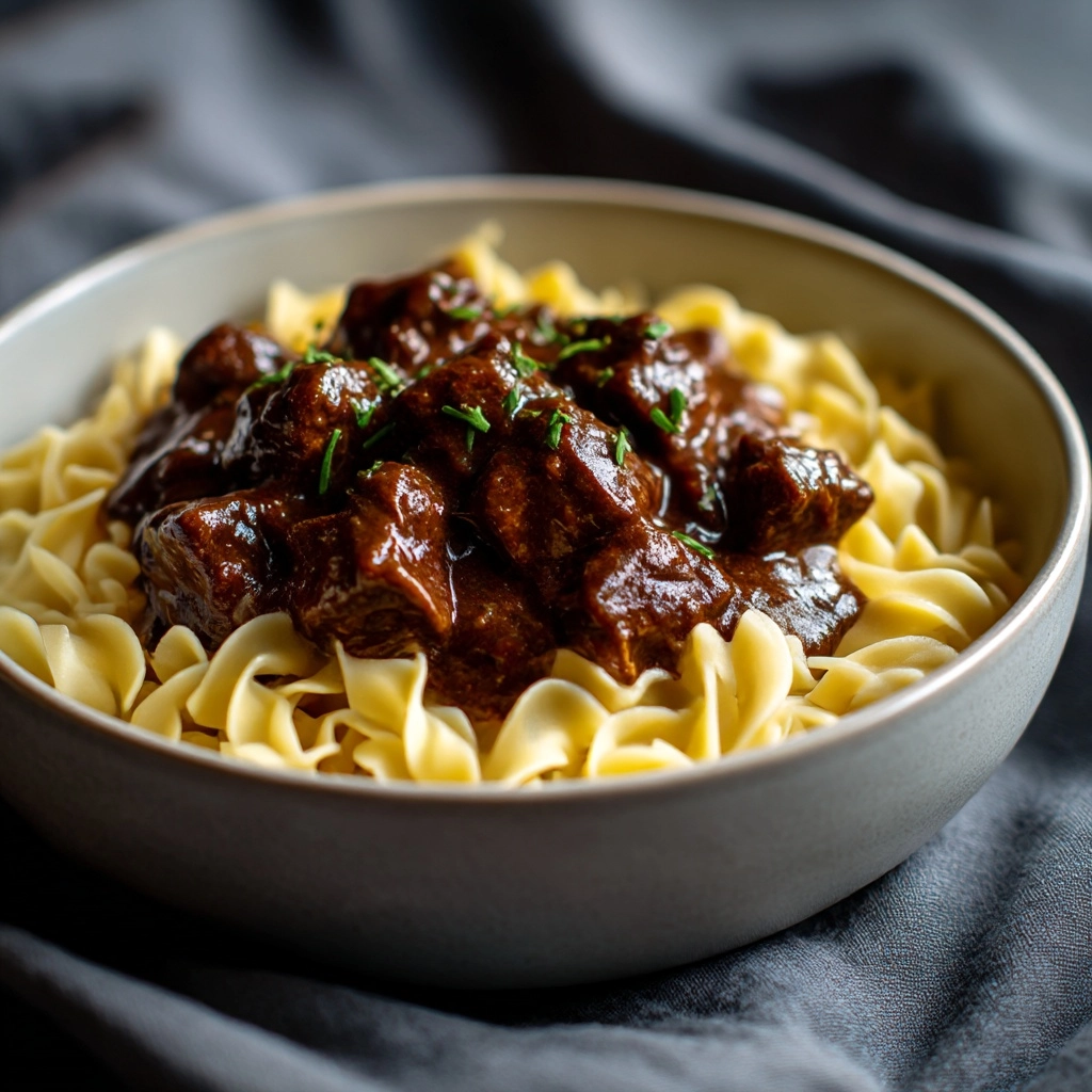 Beef Stroganoff with Egg Noodles Recipe - Recipe Image