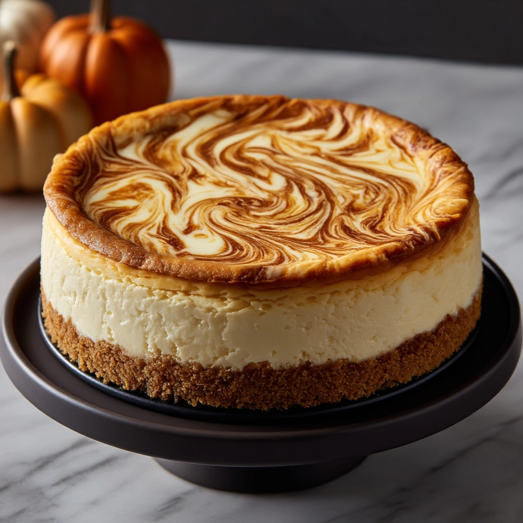 Pumpkin Swirl Cheesecake Recipe - Recipe Image
