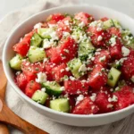 Watermelon Salad with Cucumber and Feta Recipe