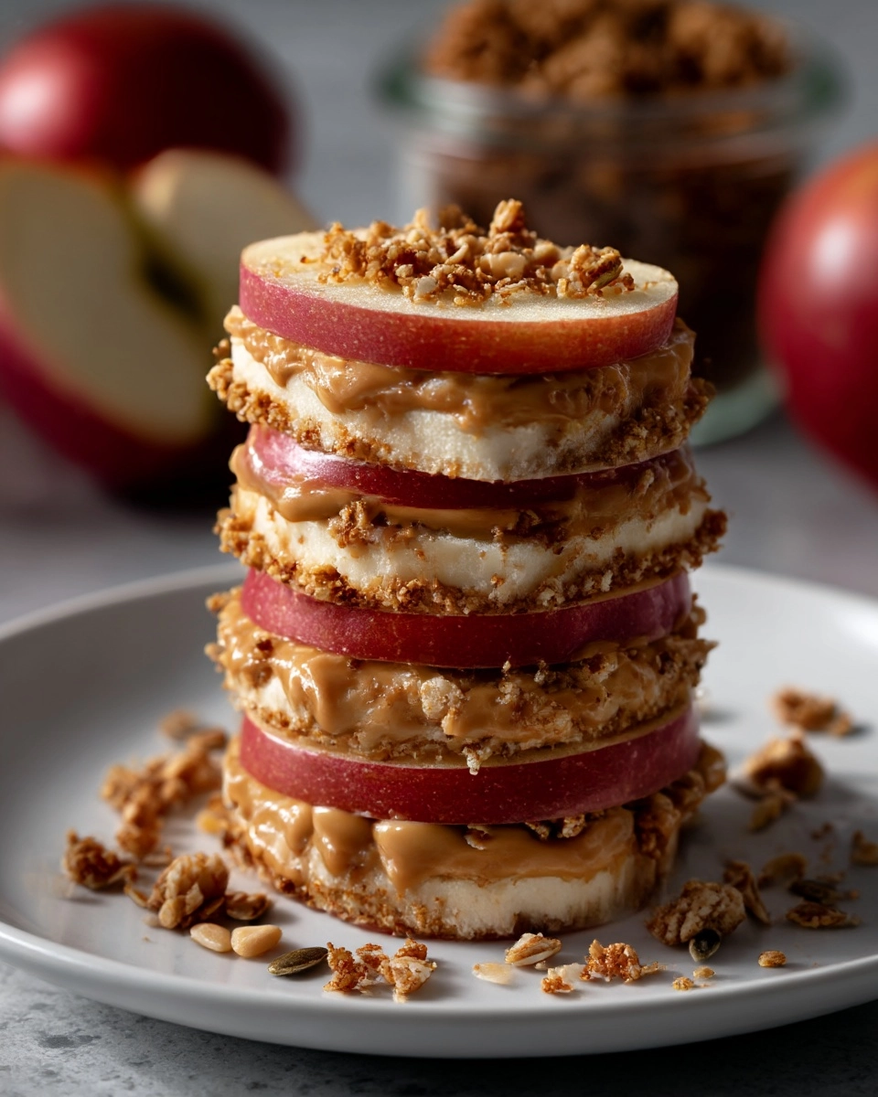 Peanut Butter Apple Sandwiches with Granola Recipe