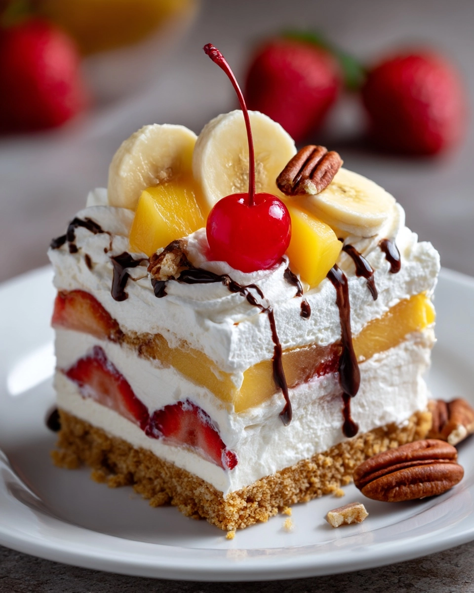Easy No Bake Banana Split Recipe