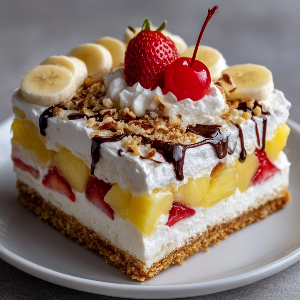 Easy No Bake Banana Split Recipe - Recipe Image