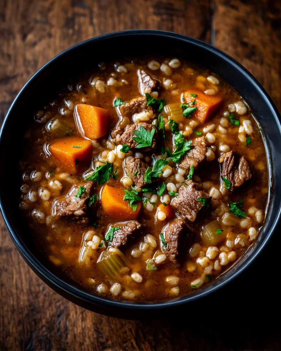 Slow Cooker Beef Barley Soup Recipe