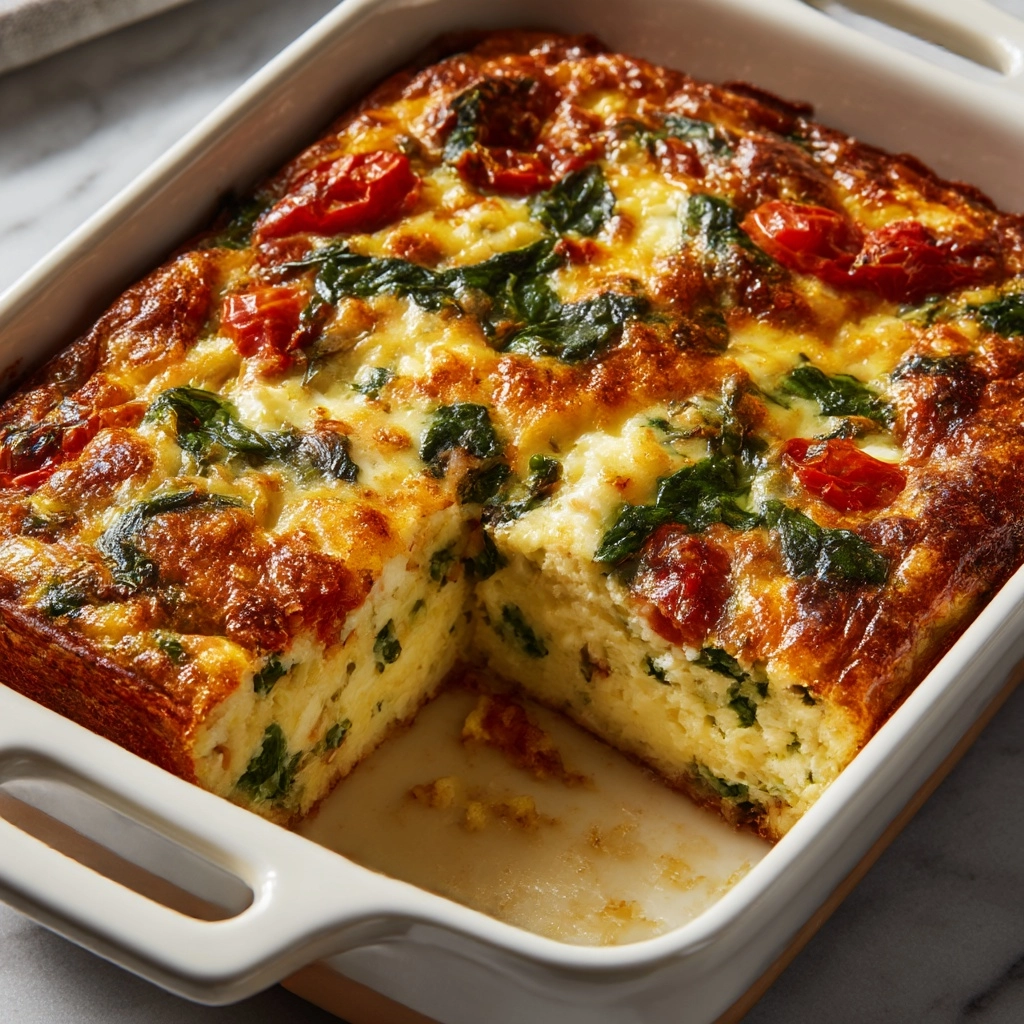 Tuscan Cottage Cheese Egg Bake Recipe - Recipe Image