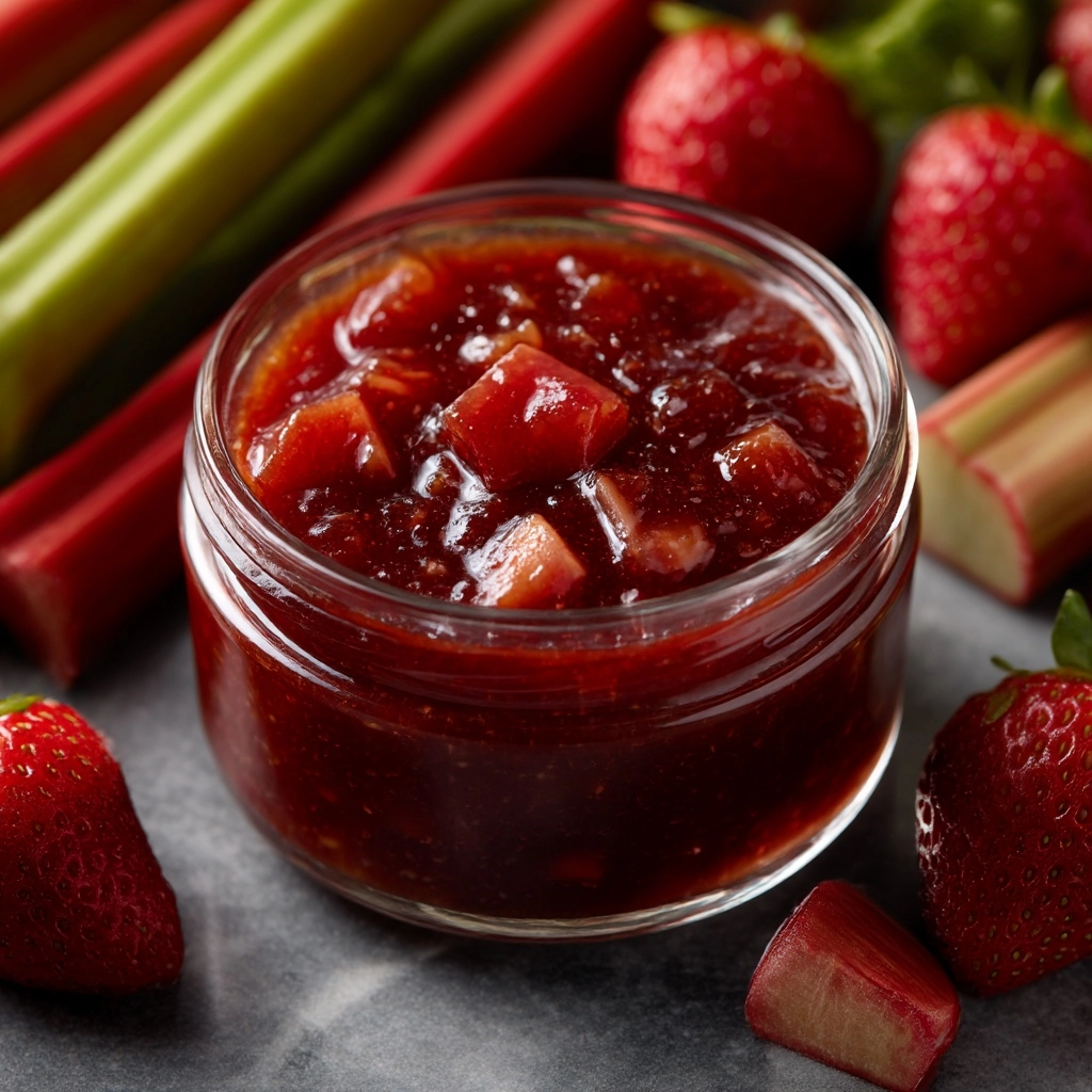 Strawberry Rhubarb Jam Recipe - Recipe Image