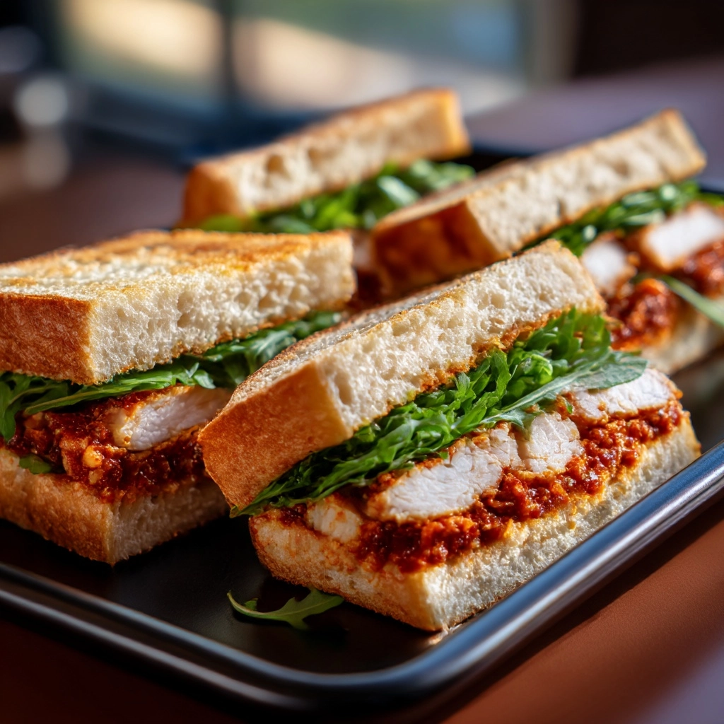 Crunchy Chicken Romesco Sandwich Recipe - Recipe Image