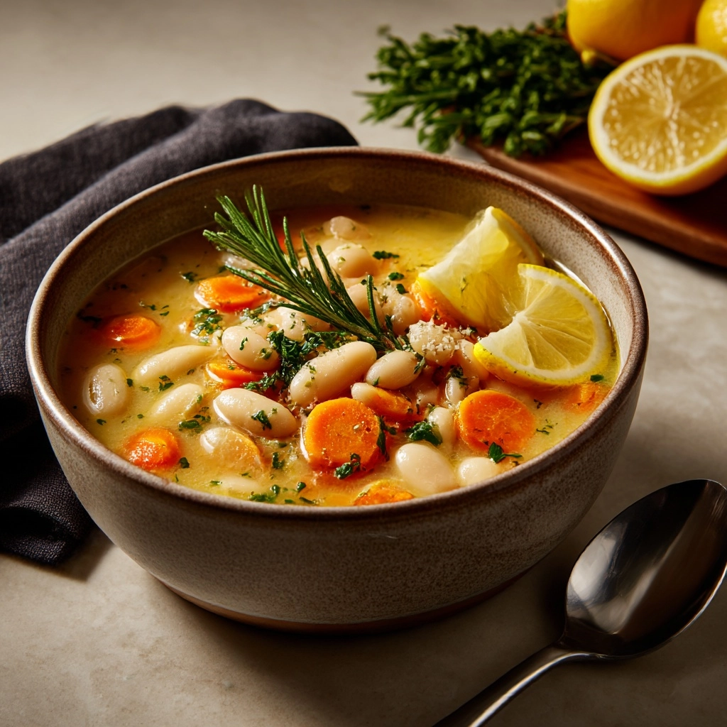 Easy Lemon Rosemary White Bean Soup Recipe - Recipe Image