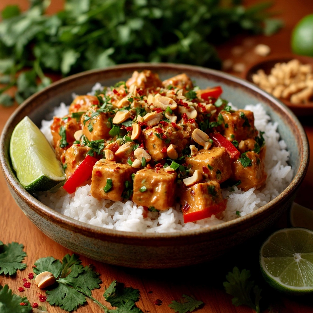 Spicy Thai Peanut Chicken Recipe - Recipe Image