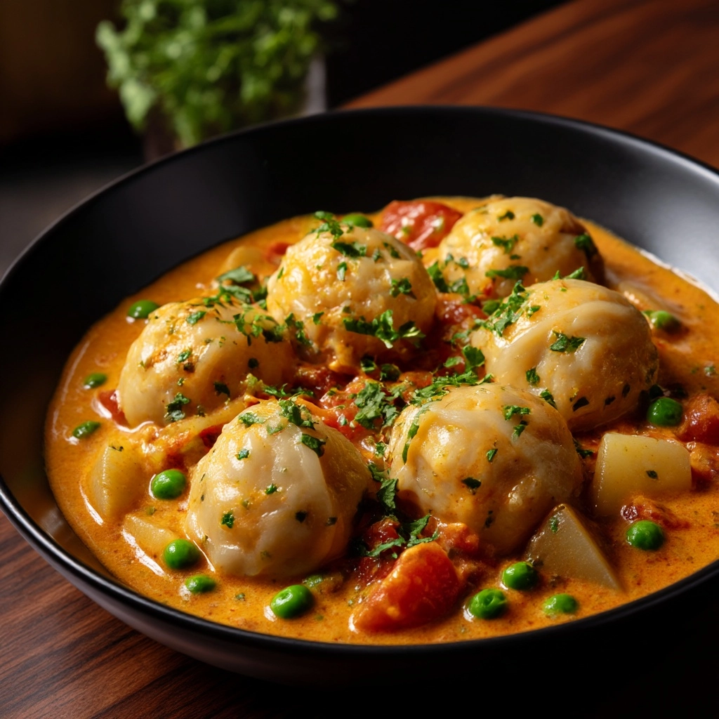 Coconut Curry Soup with Dumplings Recipe - Recipe Image