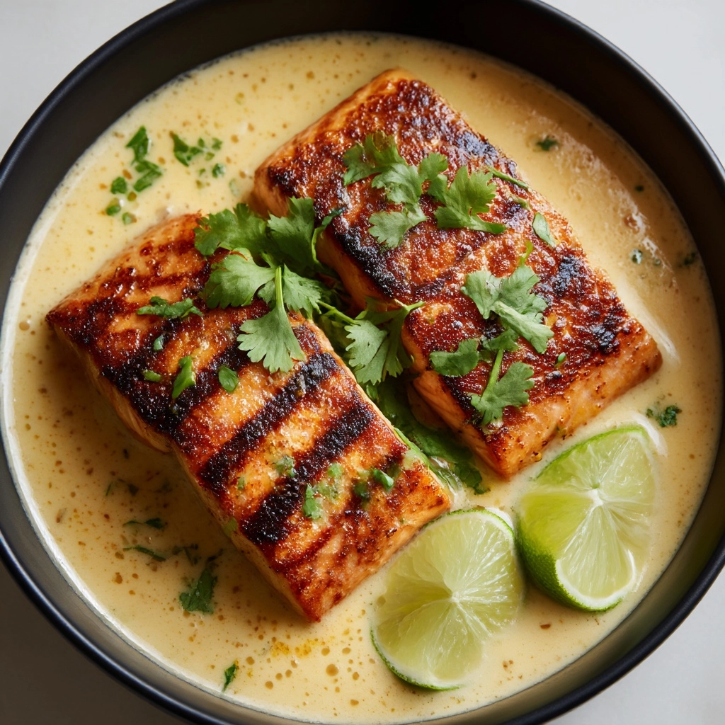 Poached Salmon in Coconut Lime Sauce Recipe - Recipe Image