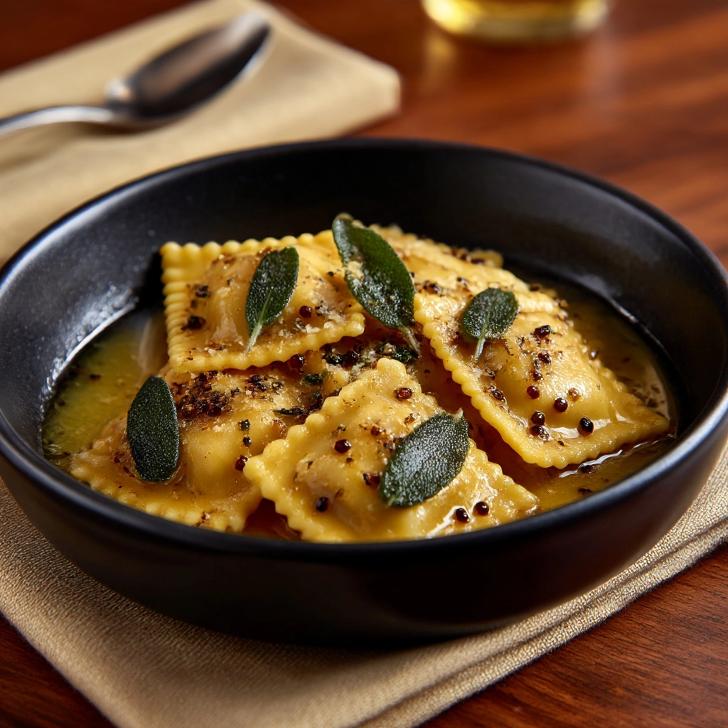 Ravioli with Sage Butter Sauce Recipe - Recipe Image