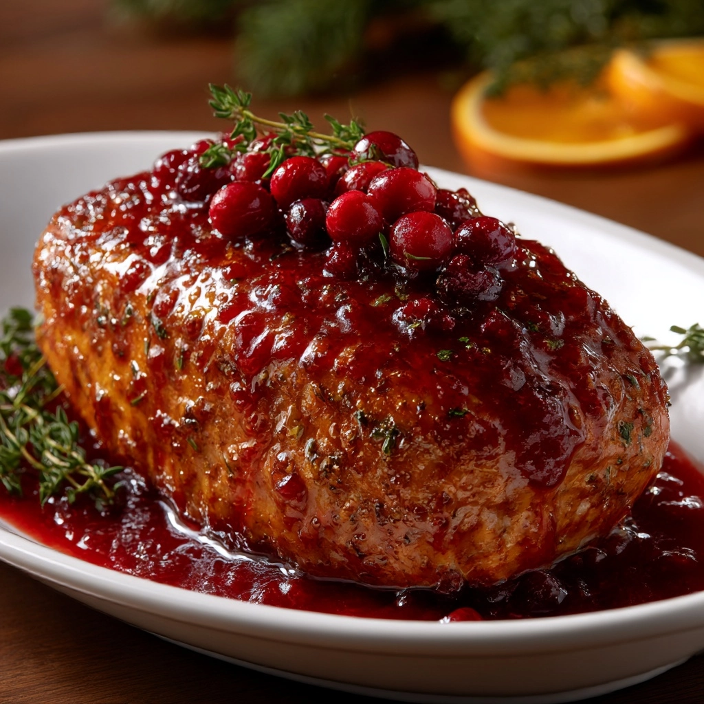 Cranberry-Orange Glazed Turkey Breast Recipe - Recipe Image