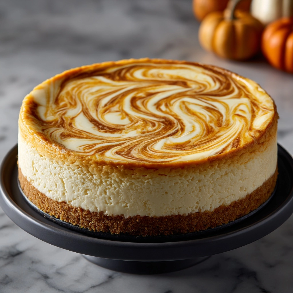 Pumpkin Swirl Cheesecake Recipe - Recipe Image